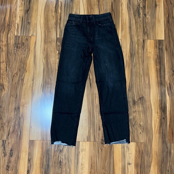 black high rise straight jeans, size 0/24W - Picture 1 of 2